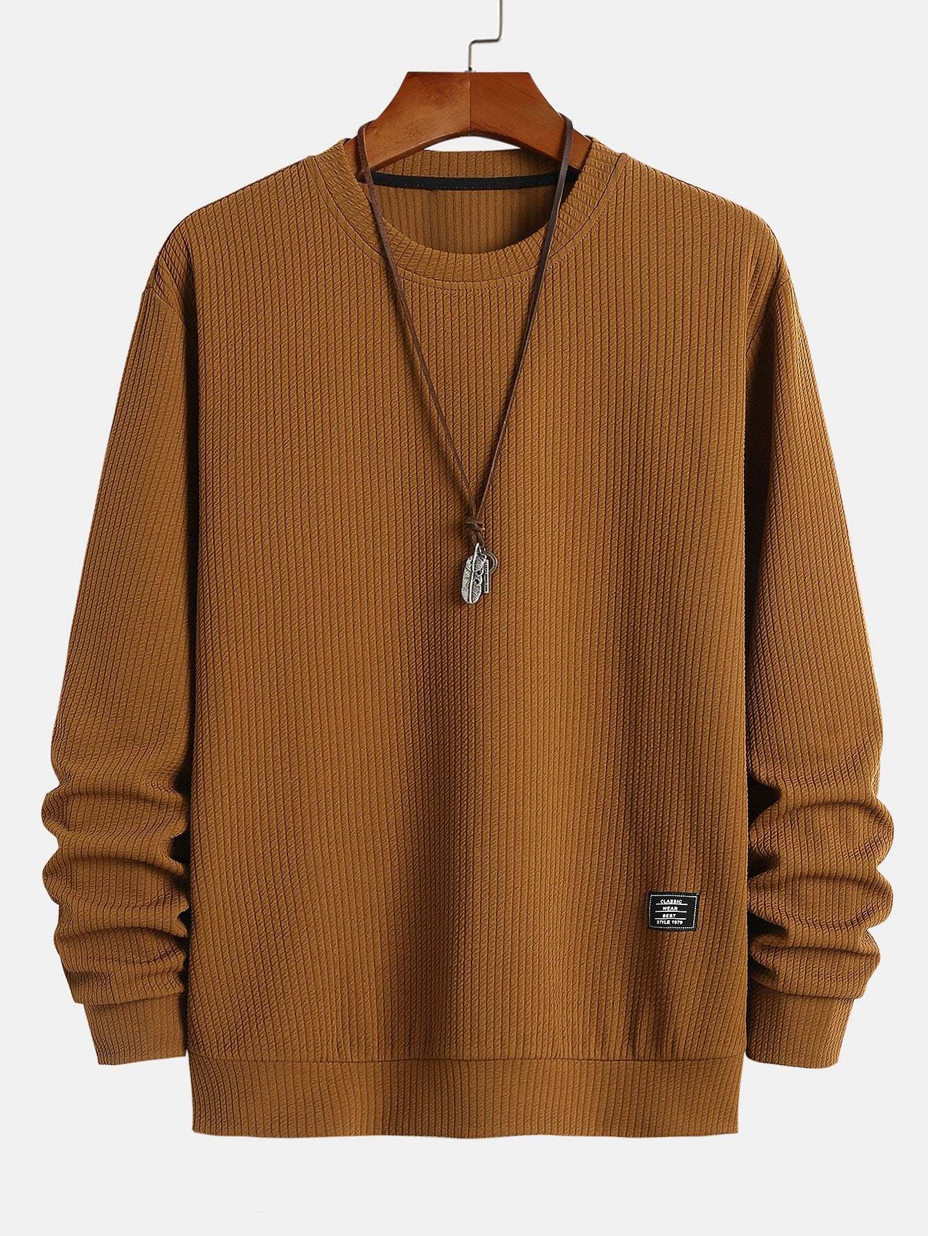 Ribbed Crew Sweatshirt-Mitchell Shoes
