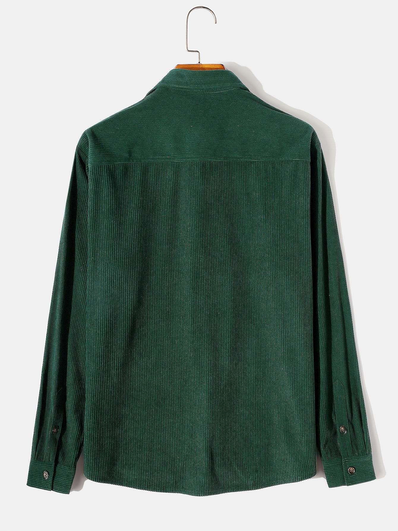 Long Sleeve Button Up Corduroy Shirt-Mitchell Shoes