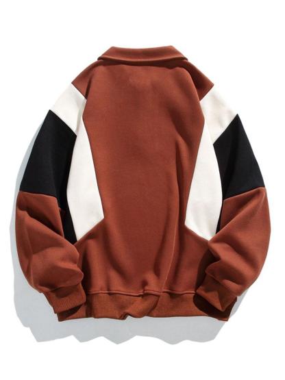 Relax Fit Color Block Polo Sweatshirt-Mitchell Shoes