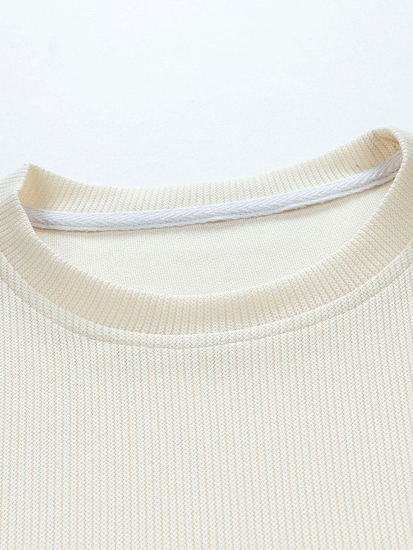 Long Sleeve Relax Fit Knit Ribbed T-Shirt-Mitchell Shoes