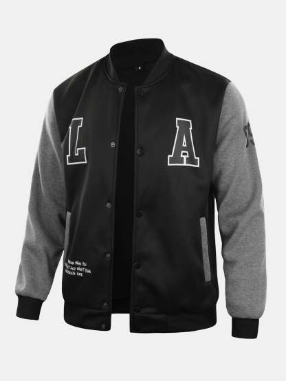 LA Print Baseball Jacket-Mitchell Shoes
