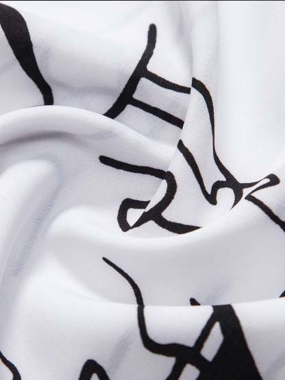 Abstract Line Print Buttton Up Shirt-Mitchell Shoes