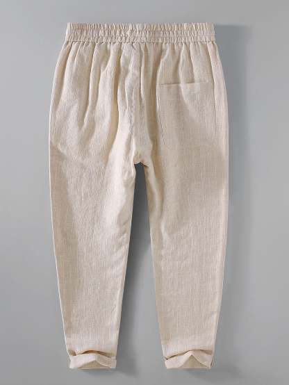 Striped Linen Cotton Blend Cropped Pants-Mitchell Shoes