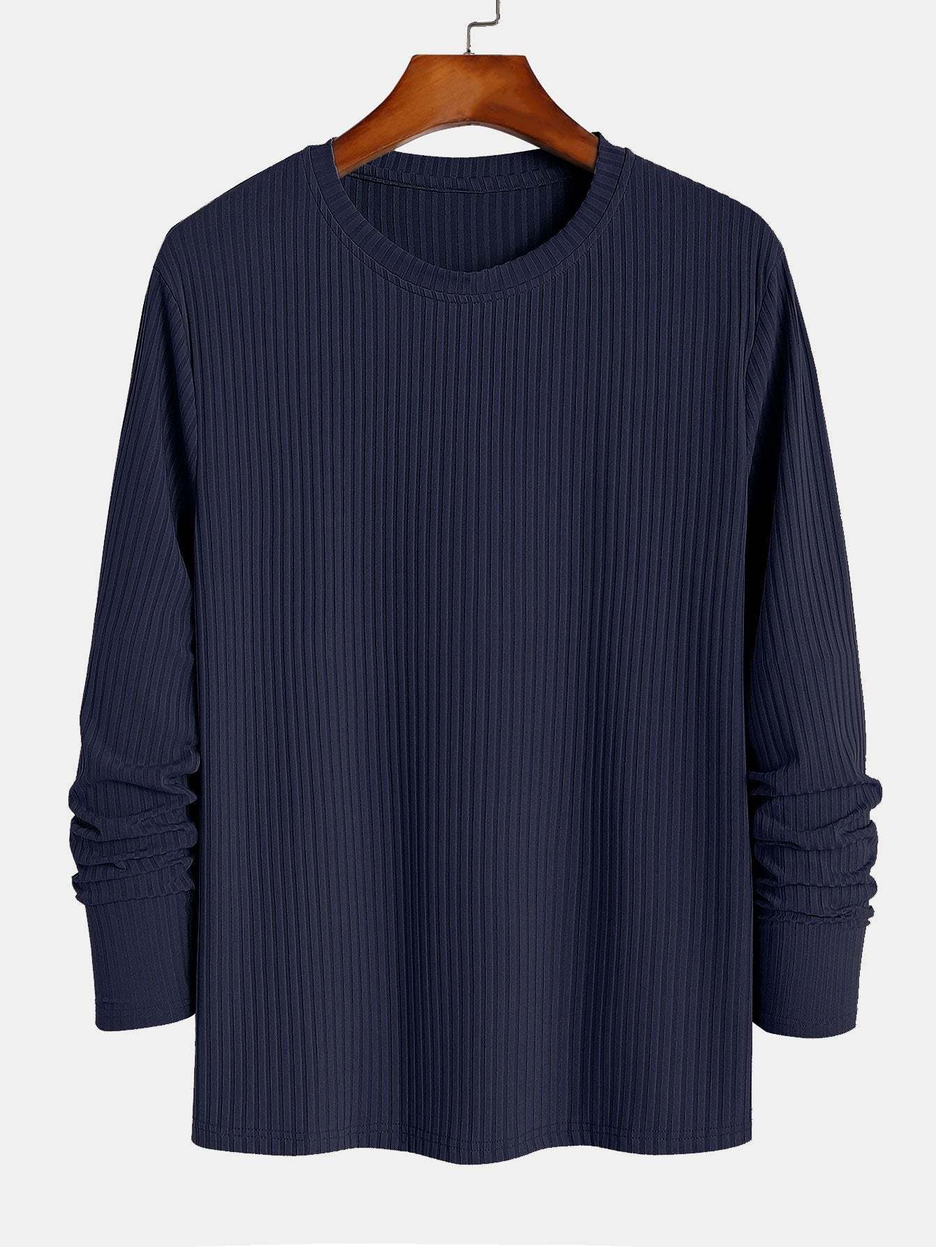 Muscle Fit Long Sleeved Ribbed T-Shirt-Mitchell Shoes