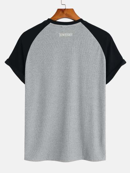 Muscle Fit Paneled Textured T-Shirt-Mitchell Shoes