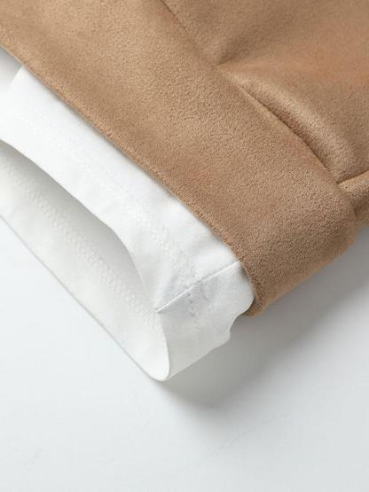 2 In 1 Faux Suede Crew Neck Sweatshirt-Mitchell Shoes