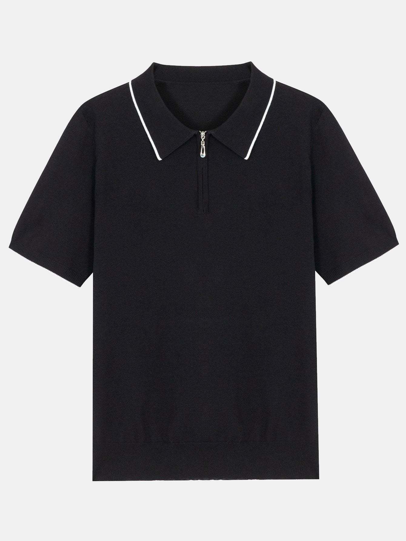 Solid Zip Sweater Polo-Mitchell Shoes
