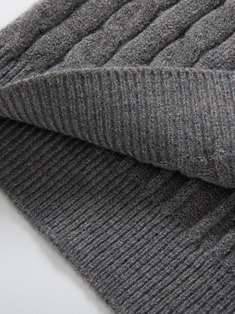 Braided Mock Neck Quarter Zip Sweater-Mitchell Shoes