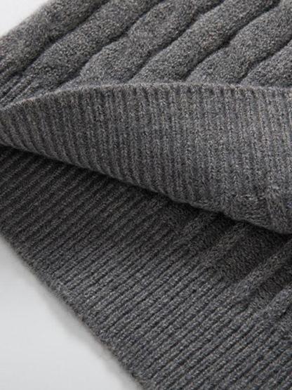 Braided Mock Neck Quarter Zip Sweater-Mitchell Shoes
