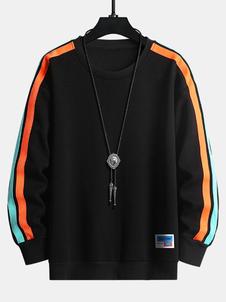 Contrast Webbing Crew Neck Sweatshirt-Mitchell Shoes