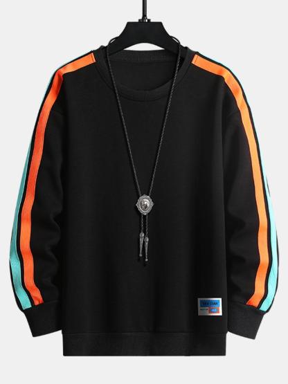 Contrast Webbing Crew Neck Sweatshirt-Mitchell Shoes