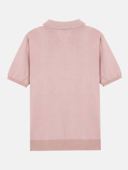 Striped Short Sleeve Sweater Polo-Mitchell Shoes