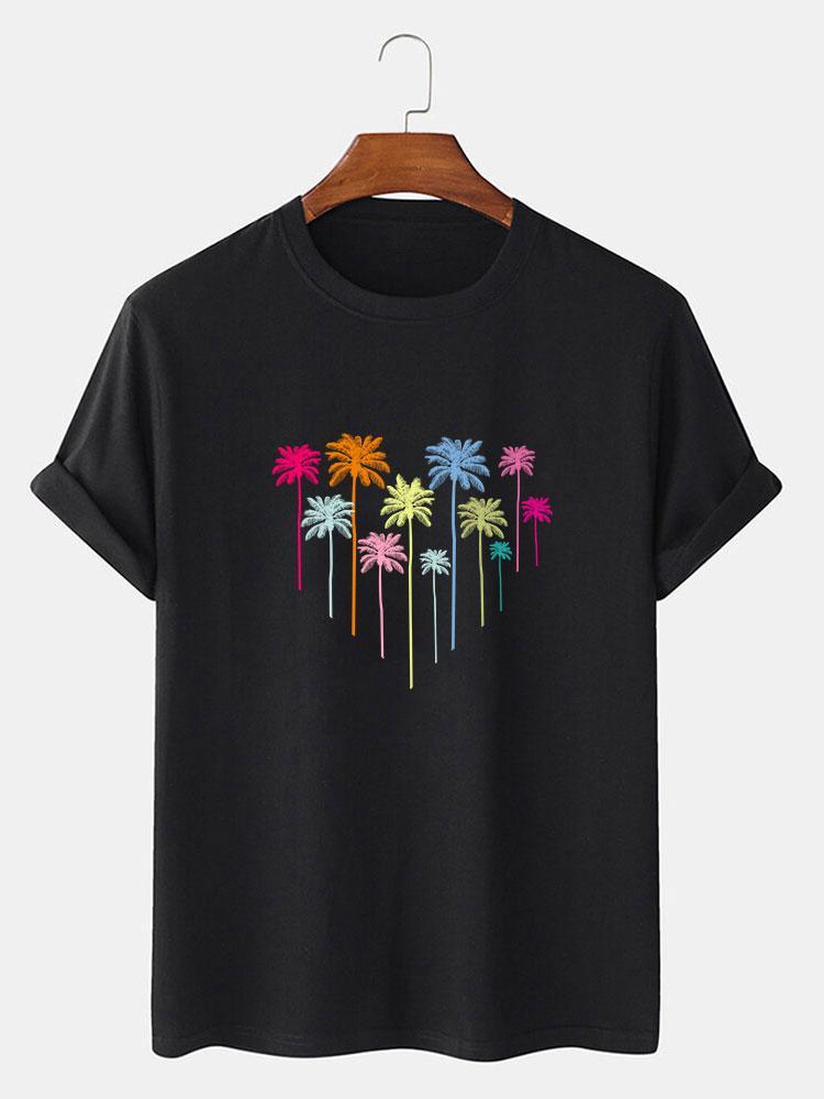 Colorful Palm Tree Print T-Shirt-Mitchell Shoes