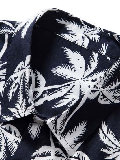 Palm Tree Print Shirt & Swim Shorts-Mitchell Shoes