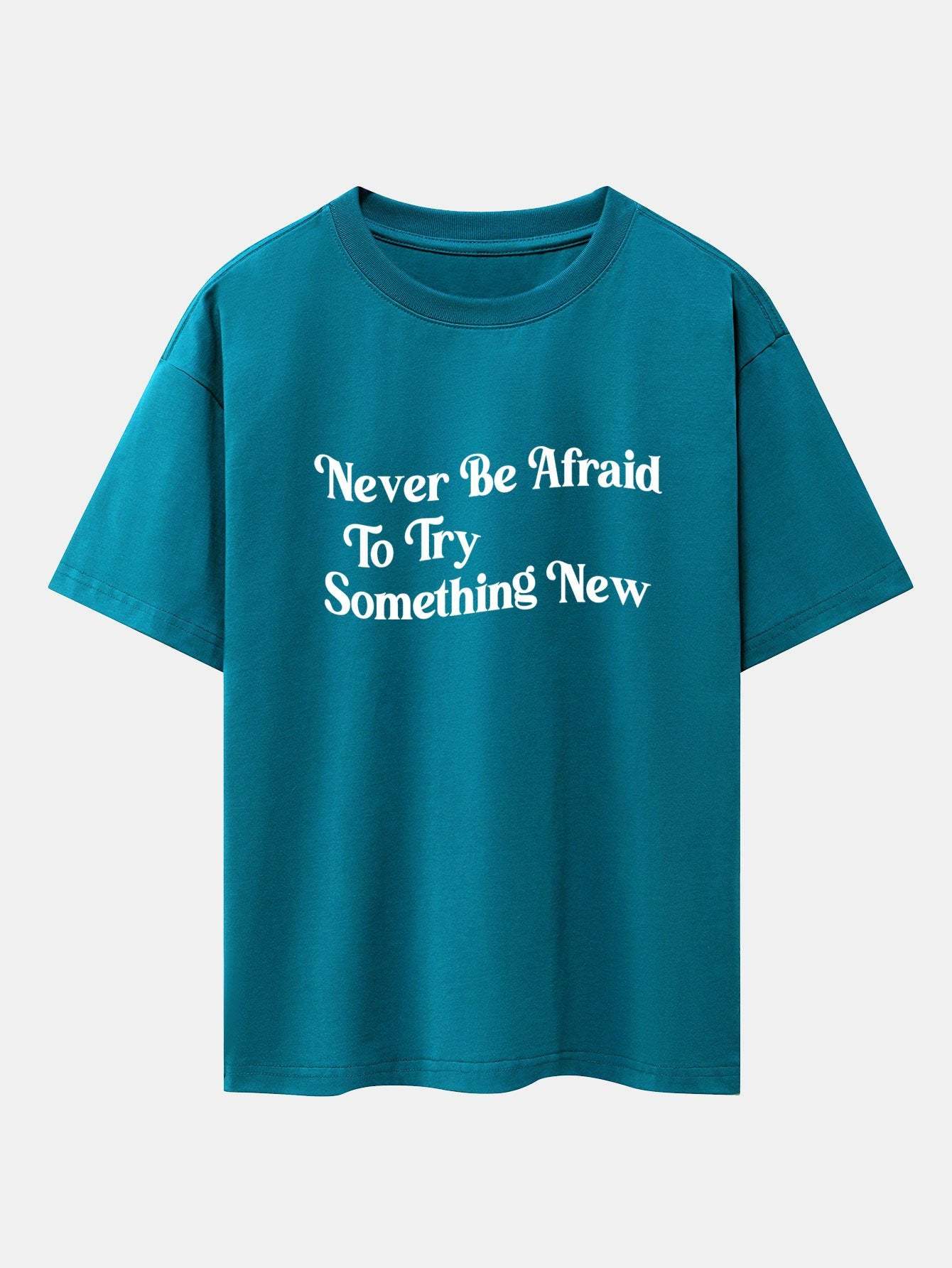 Slogan Print Drop Shoulder Oversize T-Shirt-Mitchell Shoes
