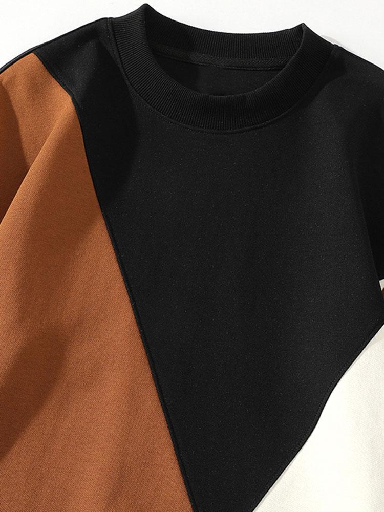 Color Block Patchwork Sweatshirt-Mitchell Shoes