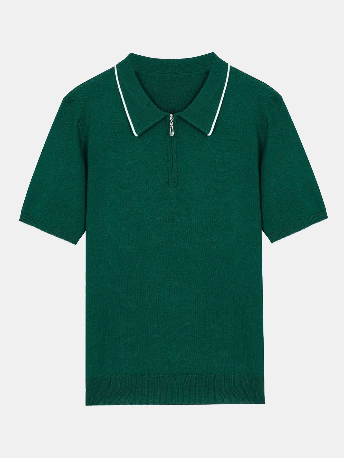 Solid Zip Sweater Polo-Mitchell Shoes