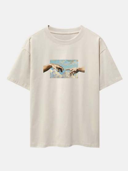 Create Adam Print Heavy Weight Oversize T-Shirt & Corduroy Shorts-Mitchell Shoes