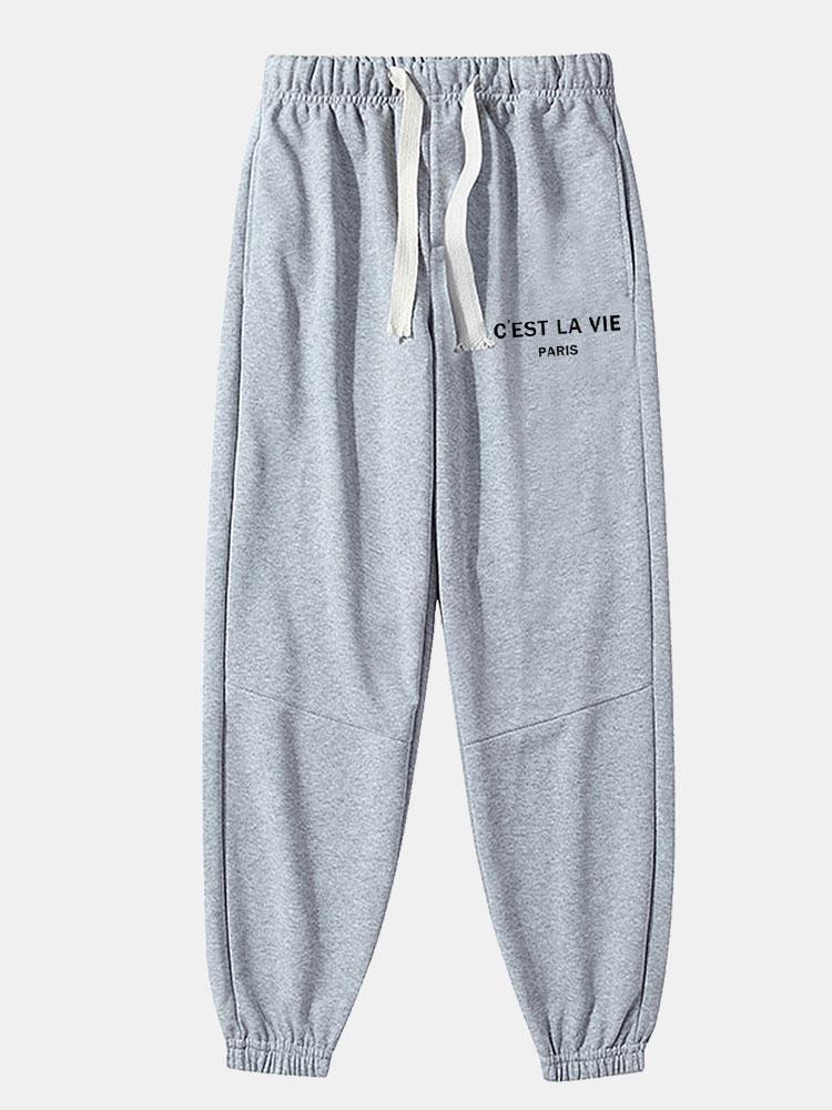 Paris Print Cotton Blend Jogger Pants-Mitchell Shoes