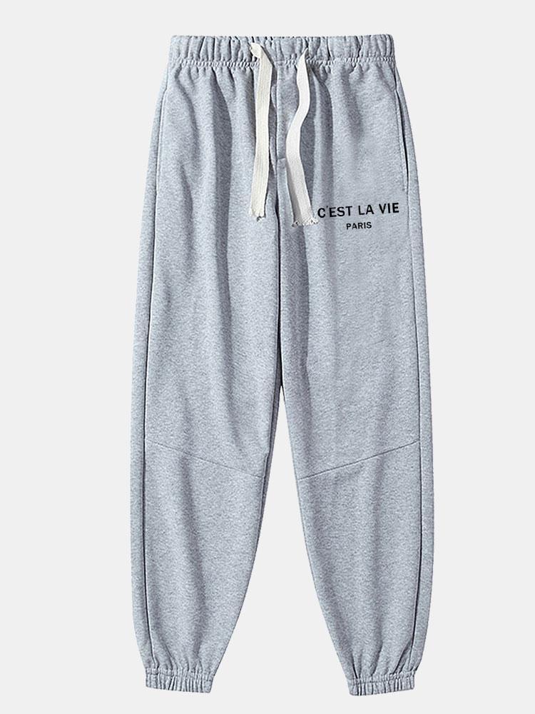 Paris Print Cotton Blend Jogger Pants-Mitchell Shoes