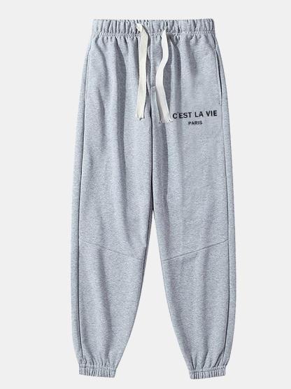 Paris Print Cotton Blend Jogger Pants-Mitchell Shoes