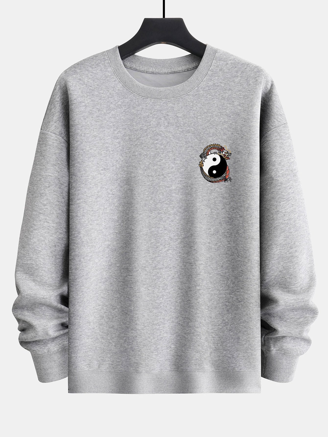 Dragon Slogan Back Print Relax Fit Sweatshirt-Mitchell Shoes