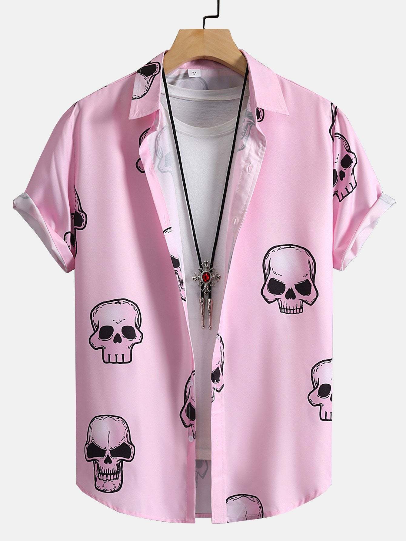 Skull Print Button Up Shirt-Mitchell Shoes