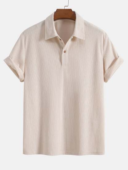 Short Sleeve Corduroy Polo Shirt & Corduroy Shorts-Mitchell Shoes