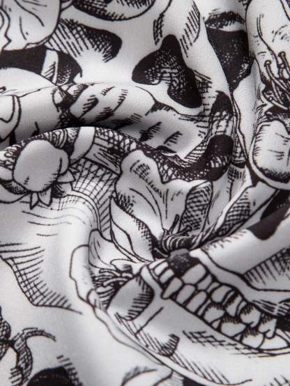Skull Print Button Up Shirt-Mitchell Shoes