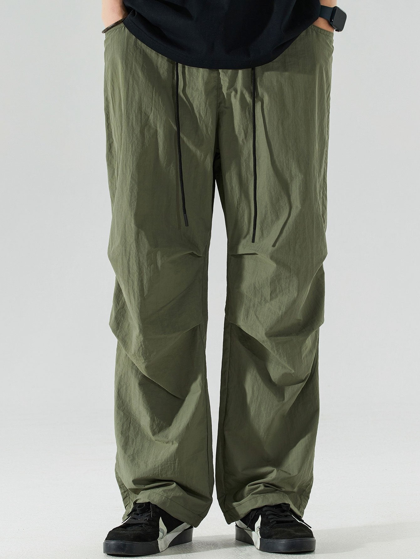 Elastic Waist Parachute Pants-Mitchell Shoes