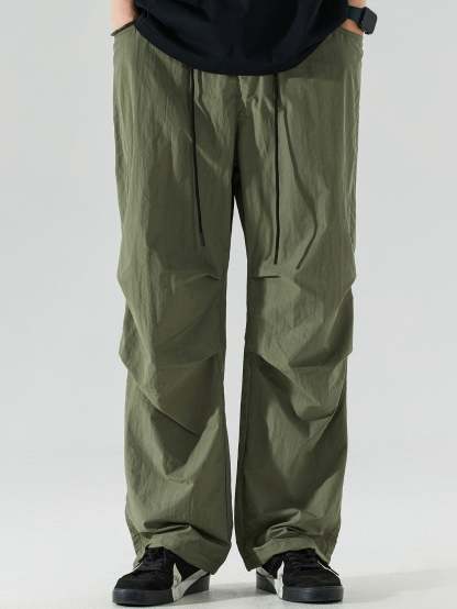 Elastic Waist Parachute Pants-Mitchell Shoes