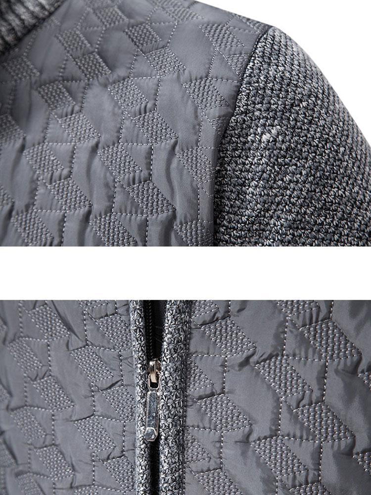 Quilted Jacquard Zip Up Sweater-Mitchell Shoes