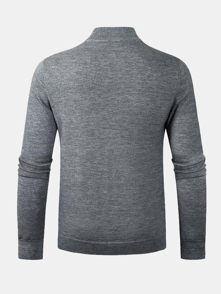 Diamond Mock Neck Quarter Zip Sweater-Mitchell Shoes
