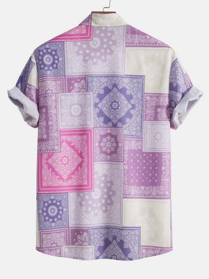 Paisley Patchwork Print Shirt & Shorts-Mitchell Shoes