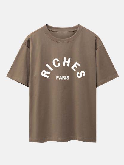 Riches Paris Print Oversize T-Shirt-Mitchell Shoes