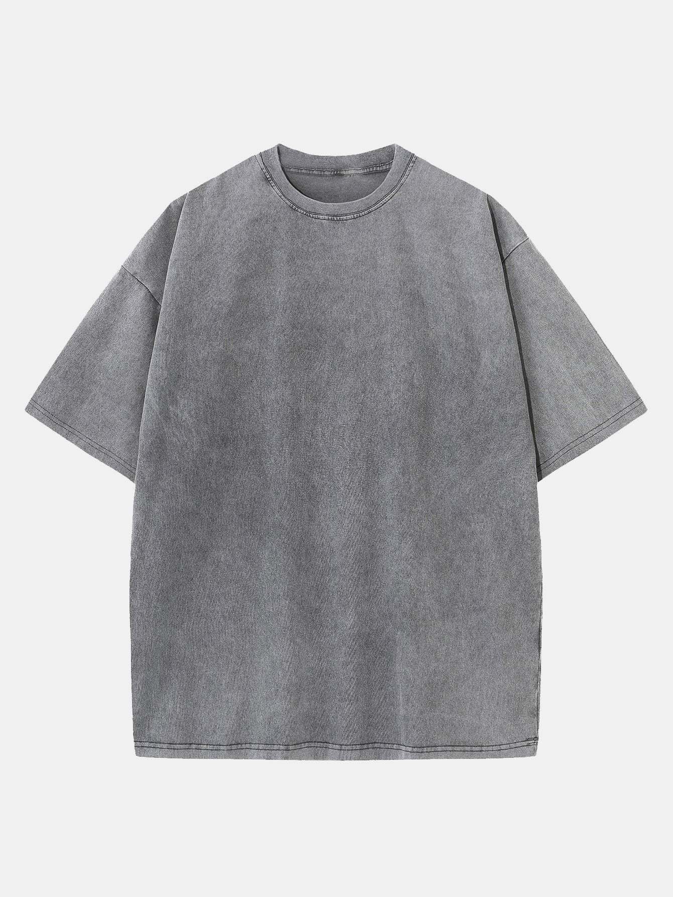 Washed Distressed Drop Shoulder T-Shirt-Mitchell Shoes