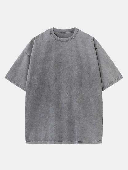 Washed Distressed Drop Shoulder T-Shirt-Mitchell Shoes