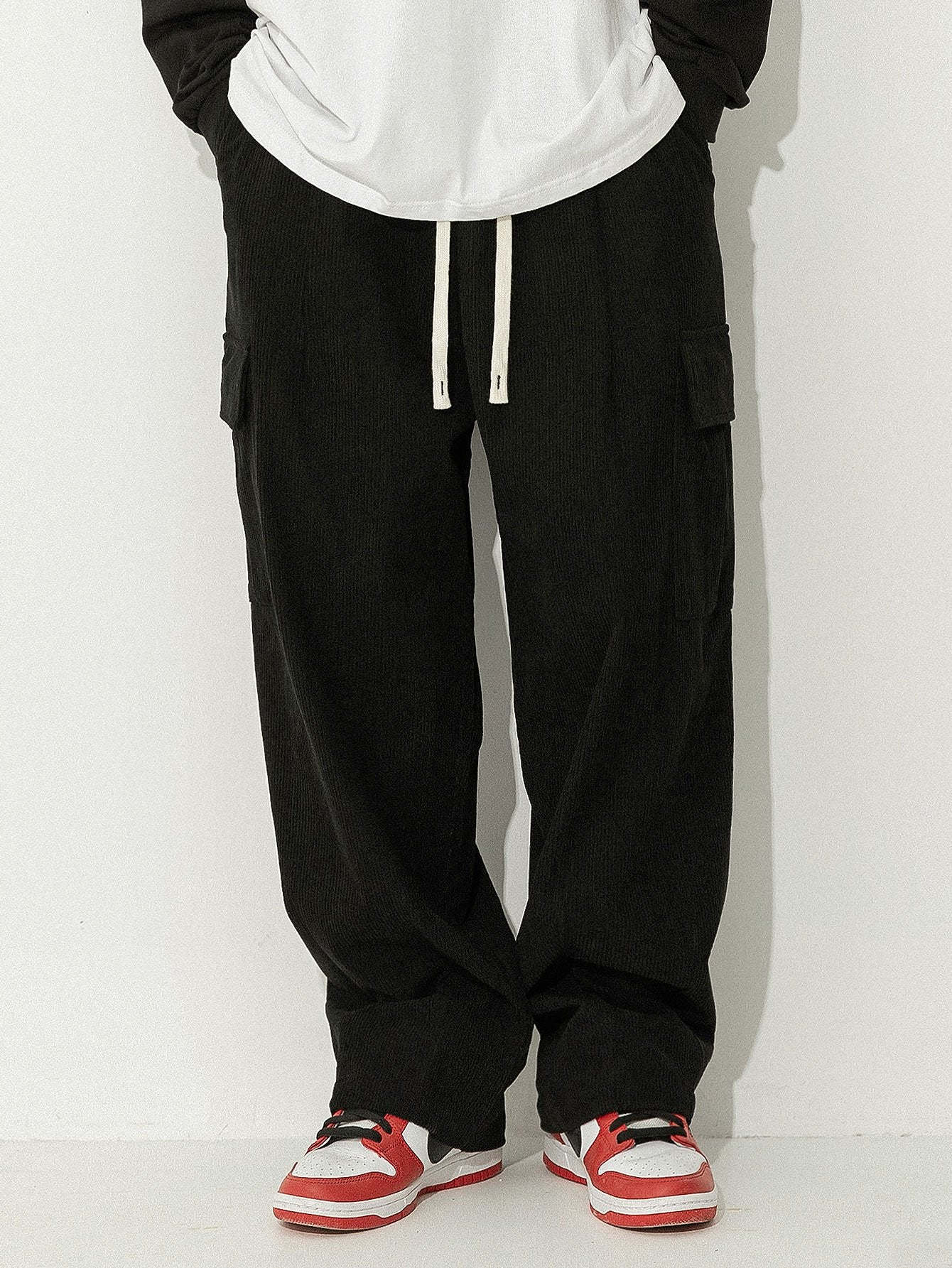 Loose Fit Corduroy Cargo Pants-Mitchell Shoes