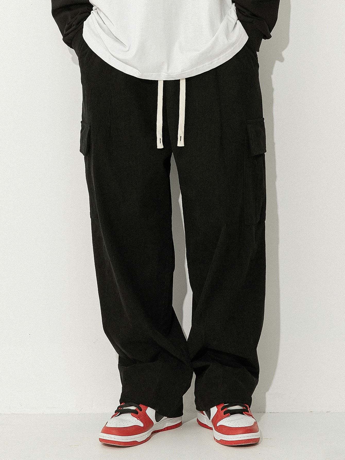 Loose Fit Corduroy Cargo Pants-Mitchell Shoes