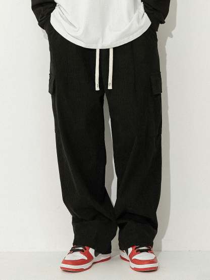 Loose Fit Corduroy Cargo Pants-Mitchell Shoes