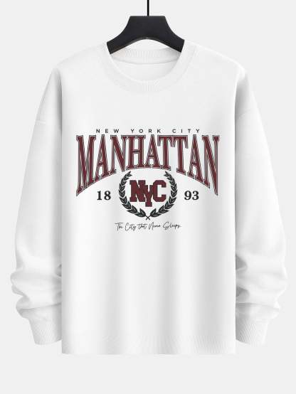 Manhattan Varsity Print Relax Fit Sweatshirt-Mitchell Shoes