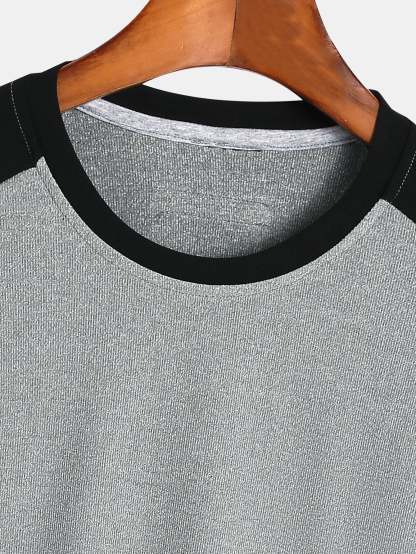 Muscle Fit Paneled Textured T-Shirt-Mitchell Shoes