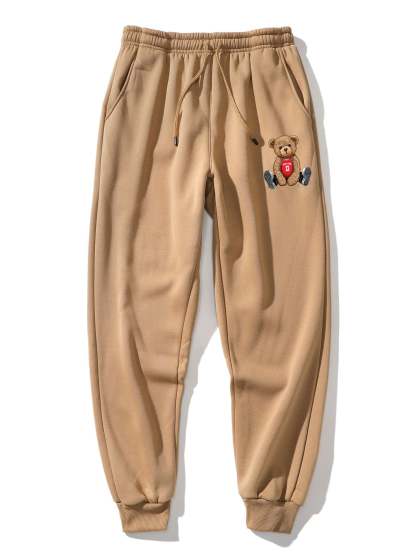 New York Bear Print Jogger Pants-Mitchell Shoes