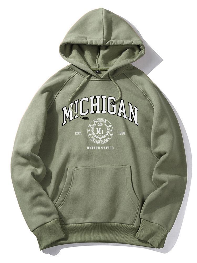 Michigan Varsity Print Hoodie-Mitchell Shoes