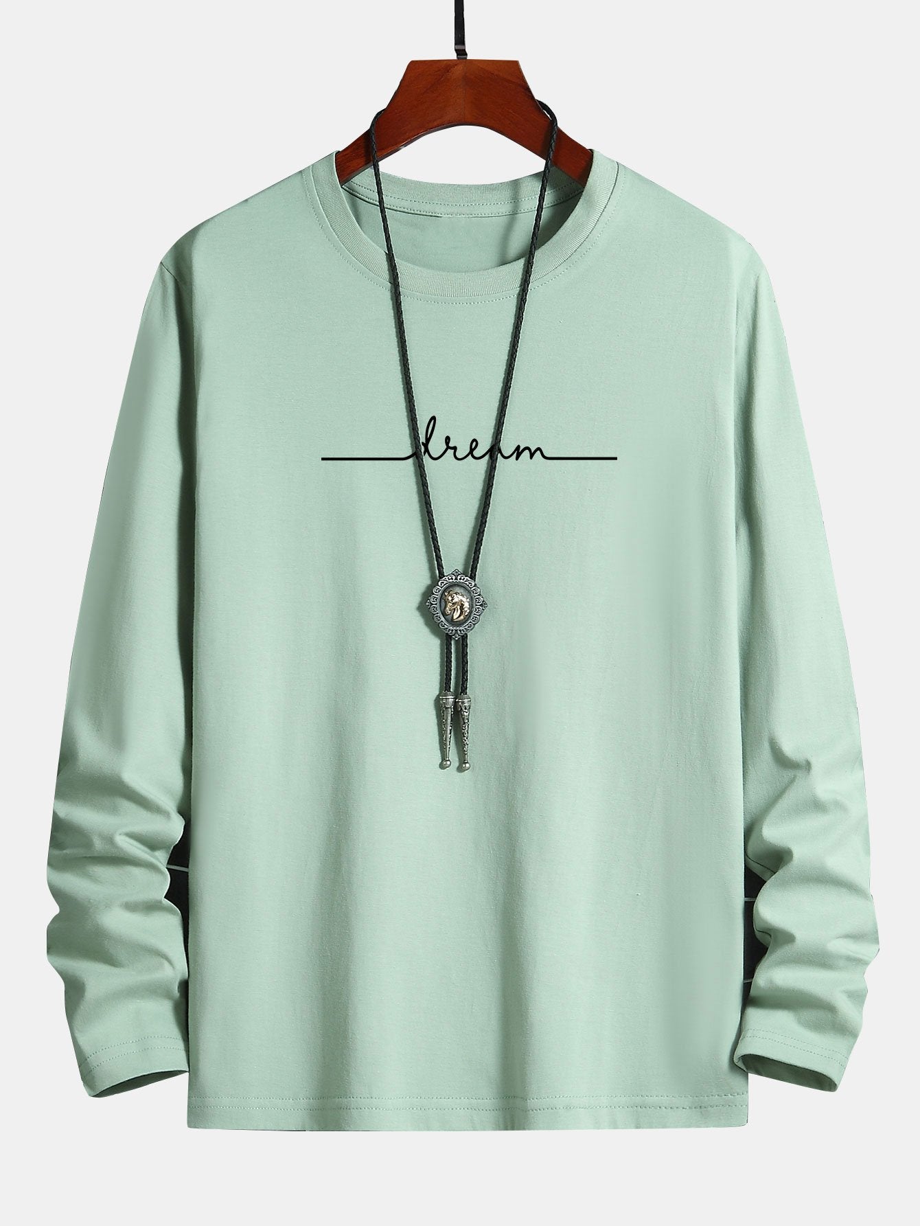 Long Sleeve Dream Print Cotton T-Shirt-Mitchell Shoes