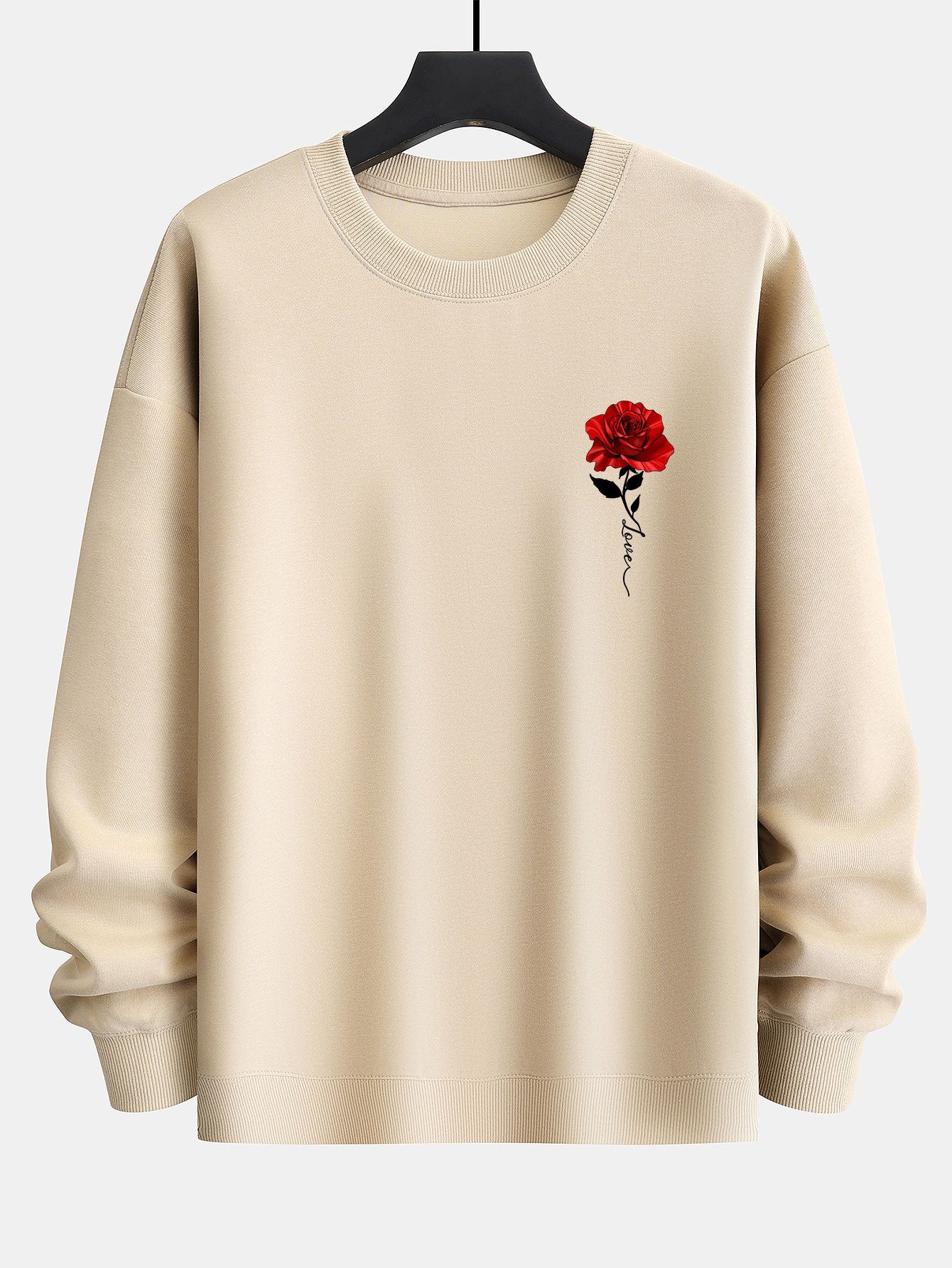 Rose Print Relax Fit Sweatshirt-Mitchell Shoes