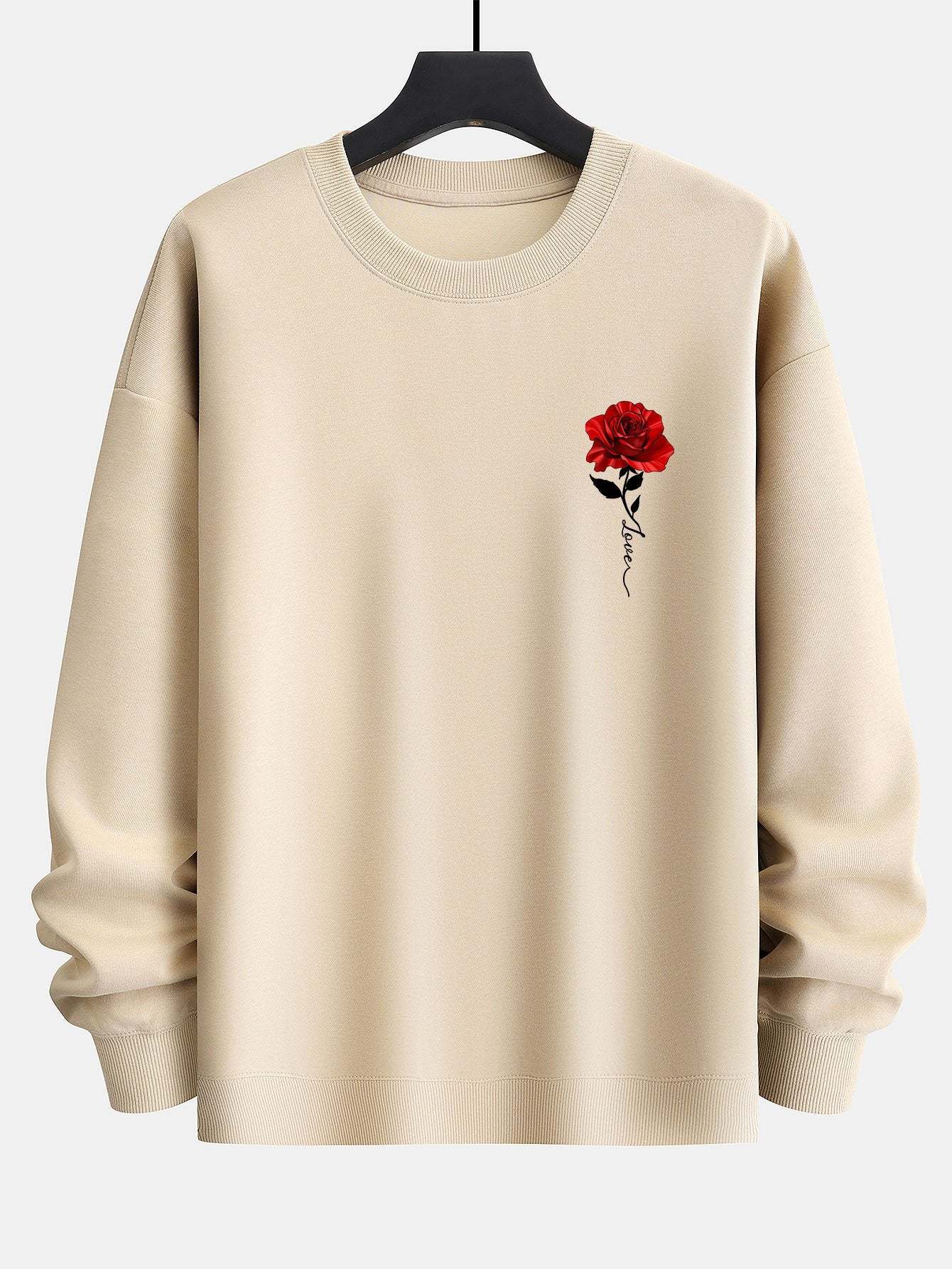 Rose Print Relax Fit Sweatshirt-Mitchell Shoes