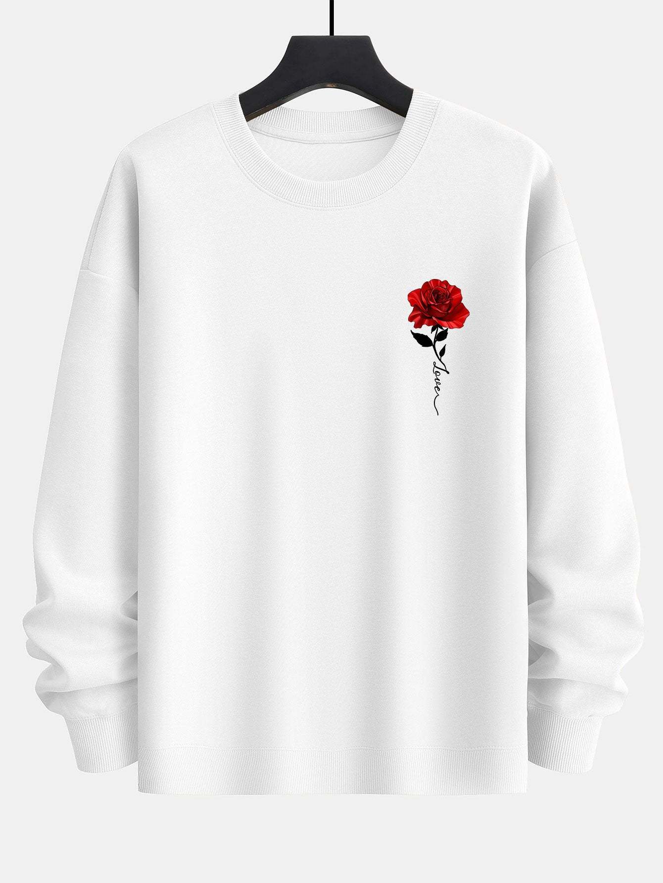 Rose Print Relax Fit Sweatshirt-Mitchell Shoes