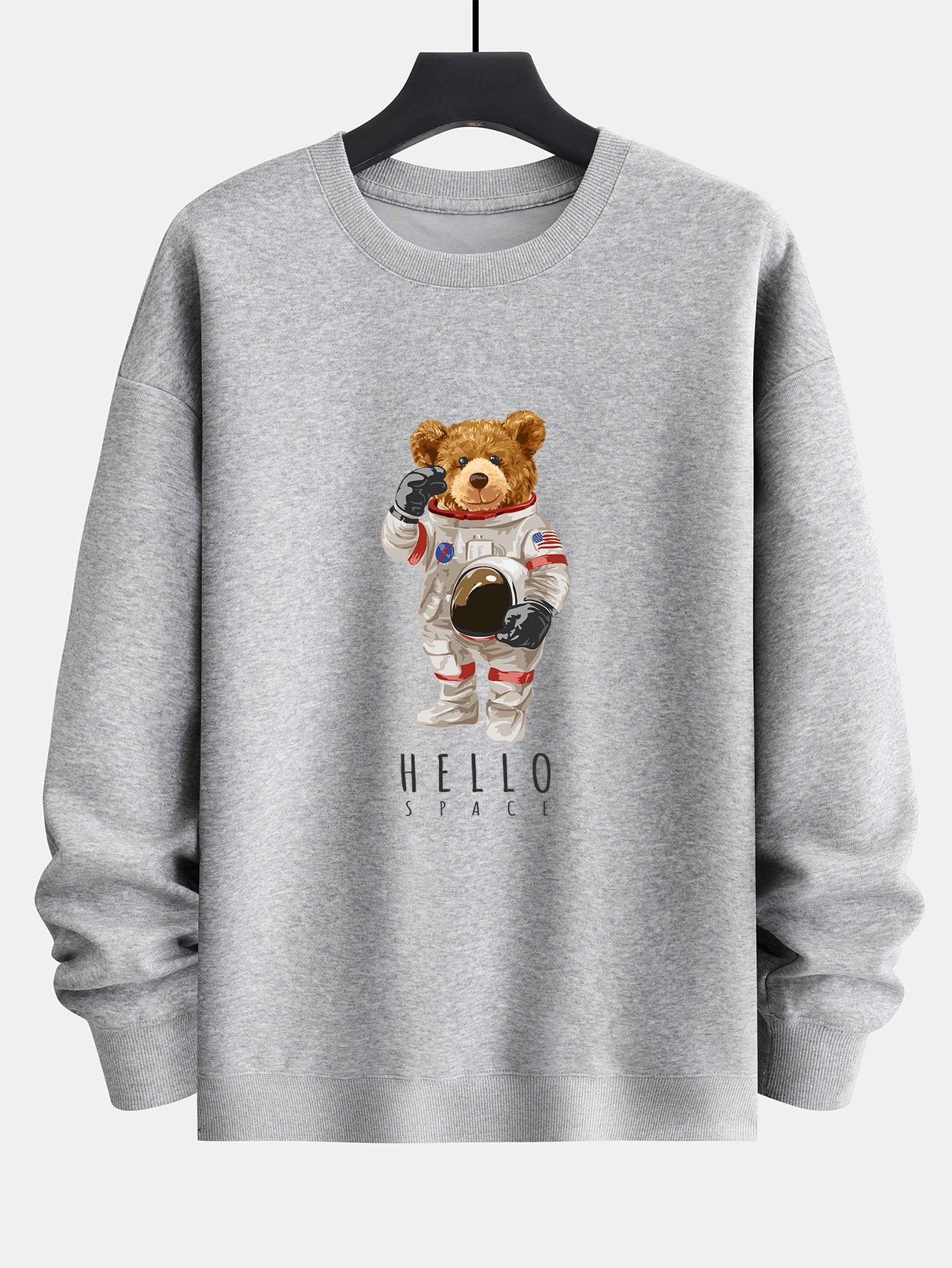 Astronaut Bear Print Relax Fit Sweatshirt-Mitchell Shoes