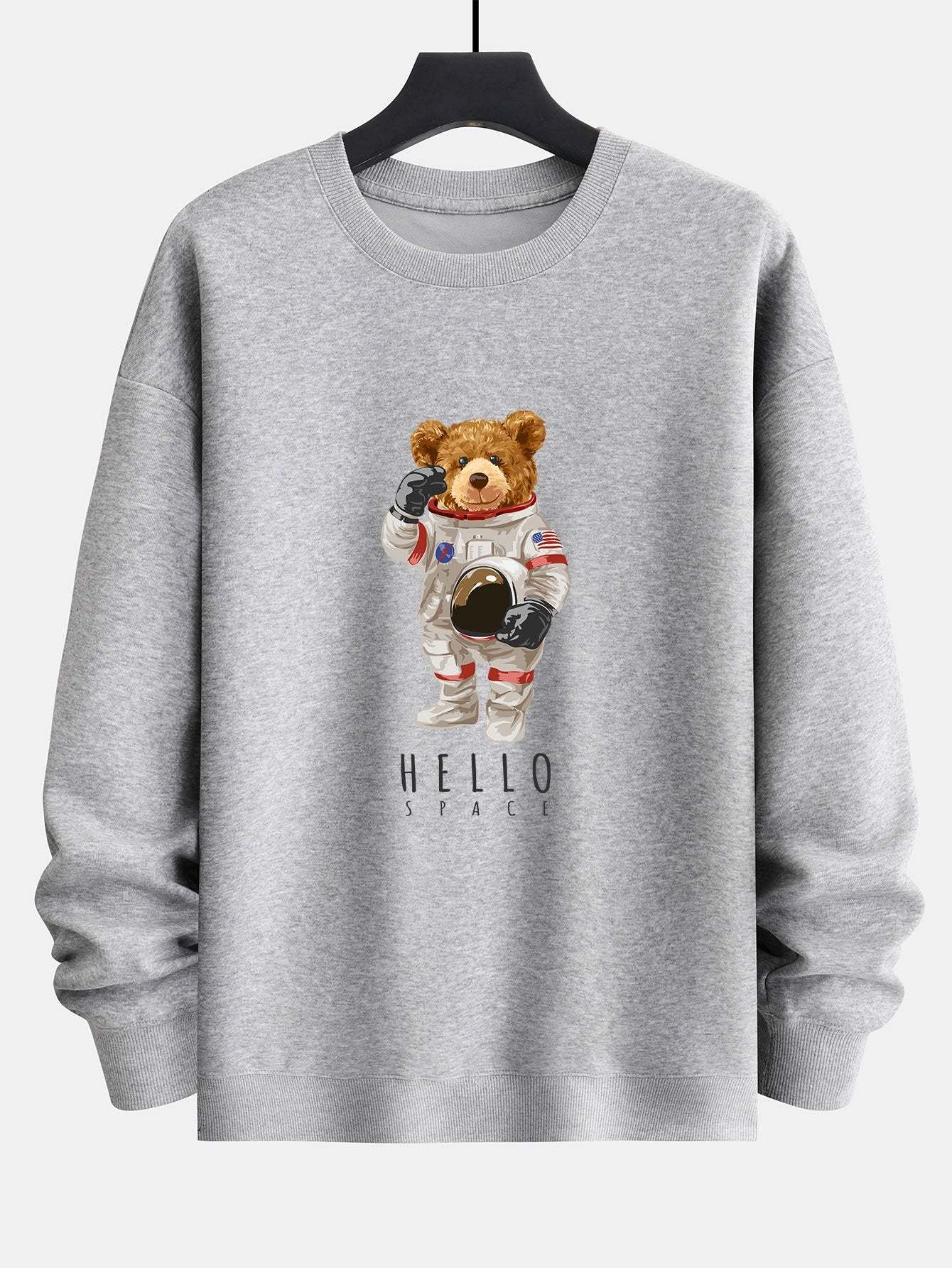 Astronaut Bear Print Relax Fit Sweatshirt-Mitchell Shoes